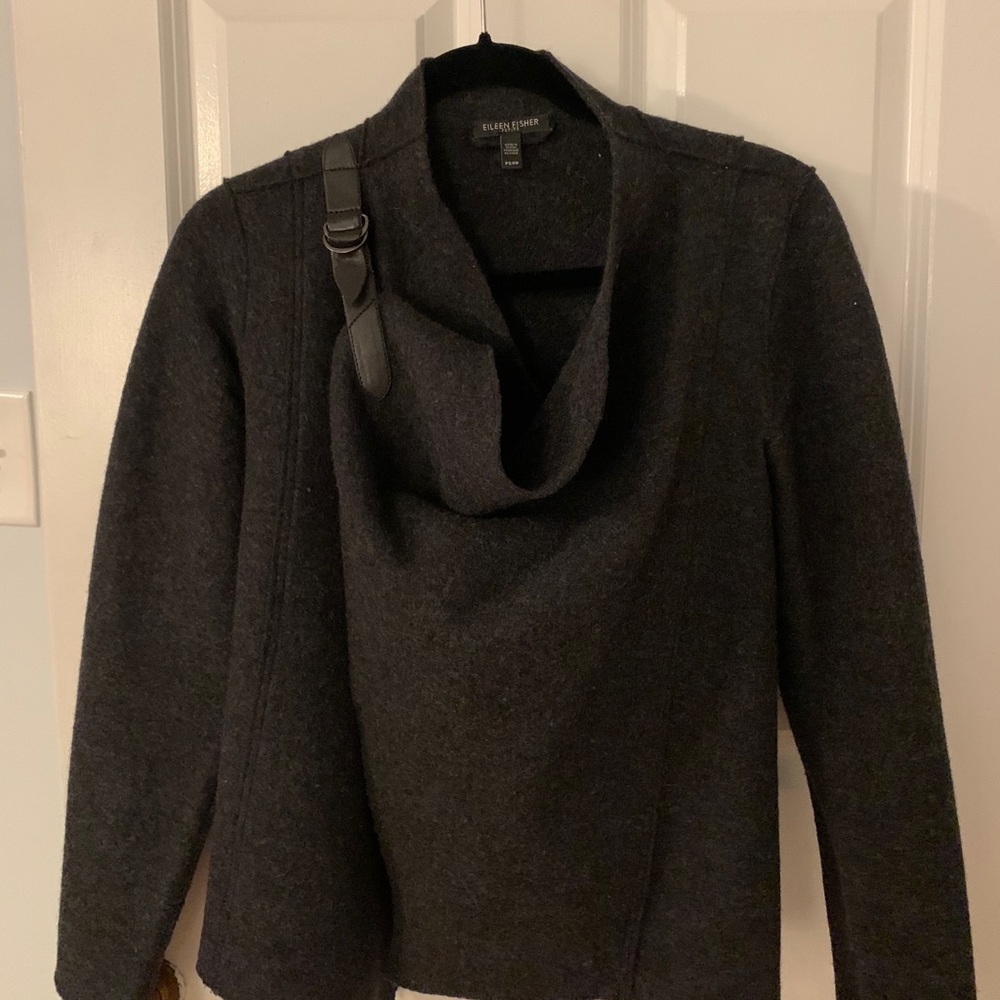 Eileen Fisher Grey wool sweater/jacket